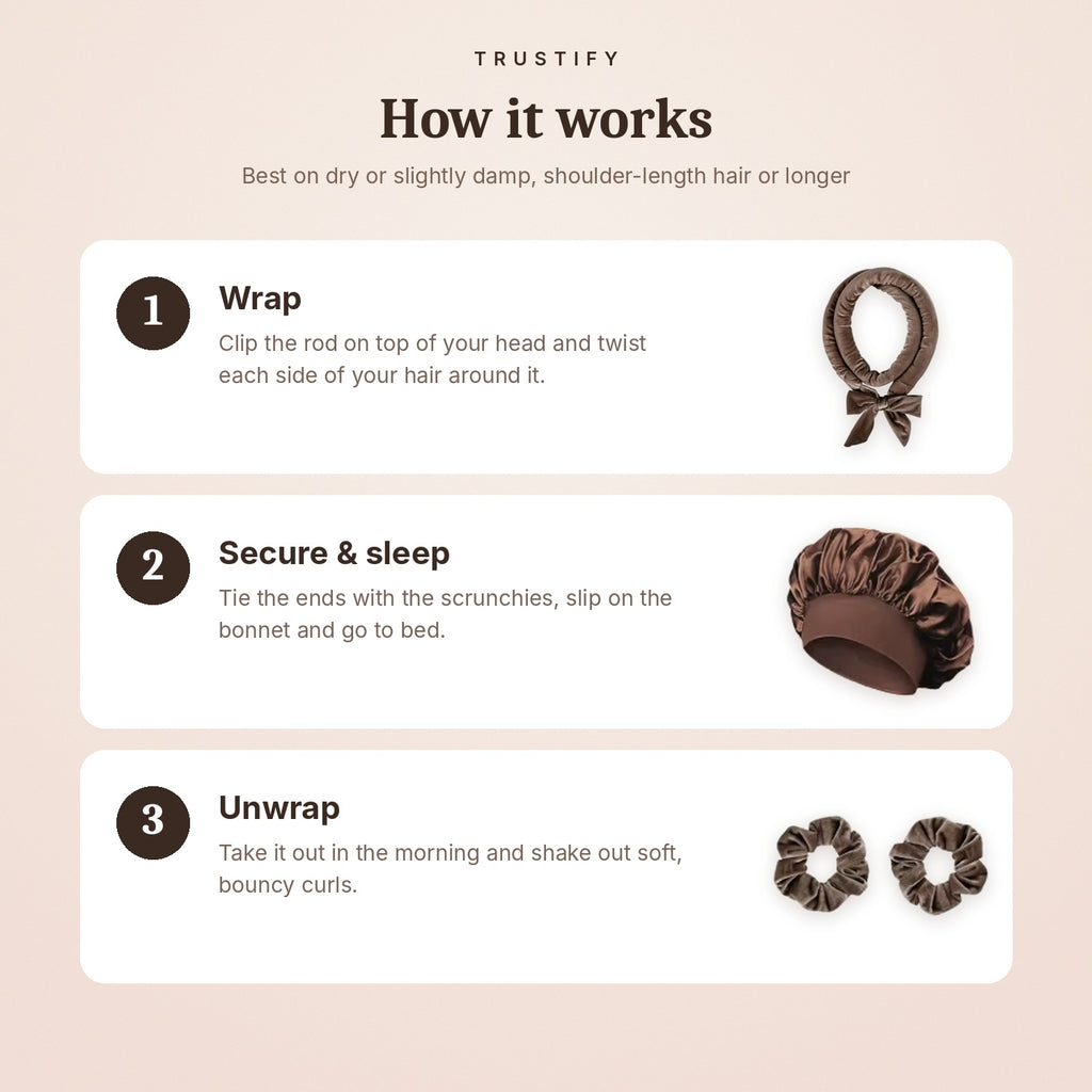 Overnight Curls Gift Set – 5-Piece Heatless Curling Kit